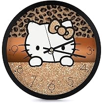 Amazon.co.jp: ハローキティ 豹柄 ヒョウ柄 アニメ 壁掛け時計